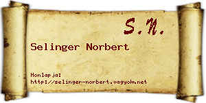 Selinger Norbert névjegykártya