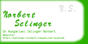 norbert selinger business card